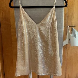 Cami NYC- Champagne Lamé Silk Camisole S
